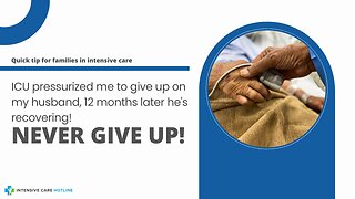 ICU Pressurized Me to Give Up on My Husband, 12 Months Later He's Recovering! Never Give Up!
