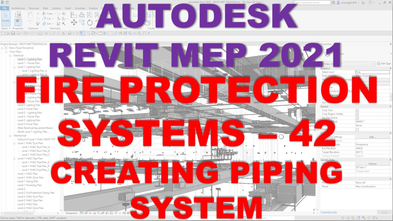 Autodesk Revit Mep 2021 Fire Protection Systems Creating A Piping System 9383