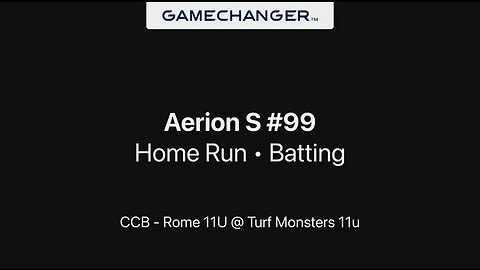 Aerions 1st HR (CCB 11U)