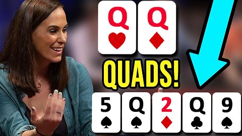 She's Got QUADS vs. Full House | Crazy Poker Pot | Hand of the Day presented by BetRivers