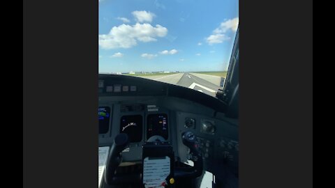 Cockpit View of Taxi and TOGA Power Engine Runup in a CRJ900