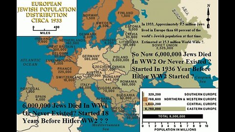 6,000,000 Jews Died In WW1 Or Never Existed? Started 18 Years Before Hitler WW2 ?