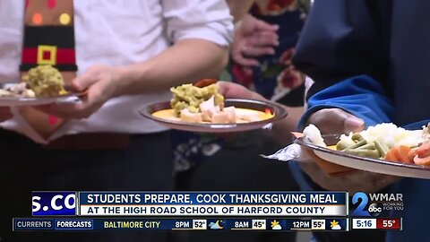 Students prepare, cook Thanksgiving meal in Harford County