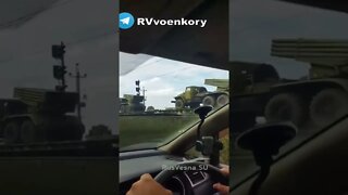 Movement to the front of Russian military vehicles on the train