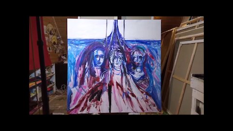 Painting "Three Women", 3.12.2021