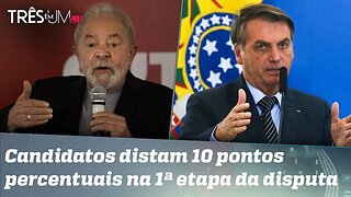Diferença entre Lula e Bolsonaro cai nos 1º e 2º turnos, segundo pesquisa