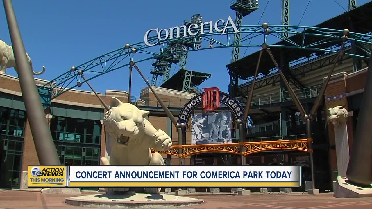 Concert announcement for Comerica Park today