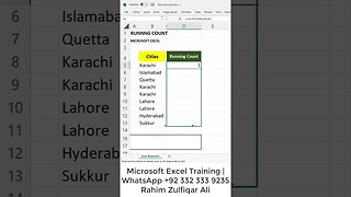 Running Count using COUNTIF Function in Microsoft Excel #shorts