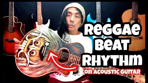 How to play REGGAE BEAT RHYTHM on acoustic Guitar. VERY EASY!!