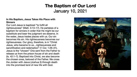 Divine Service: The Baptism of Our Lord - January 10, 2021