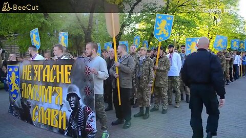 Ukraine: Lvov residents celebrating the creation of the Nazi Waffen SS Galician division