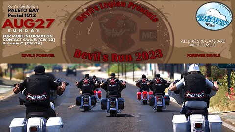 🔴 Devil's Run 2023 Back To School Drive | Devil's Legion MC | SLRP Live | Civilian Life Ep. 99