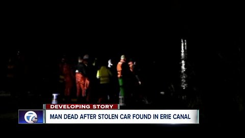 Man found dead in stolen car in Erie Canal