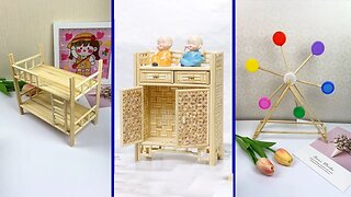 Use Disposable Chopsticks To Make Ferris Wheel, Bunk Bed, Cupboard