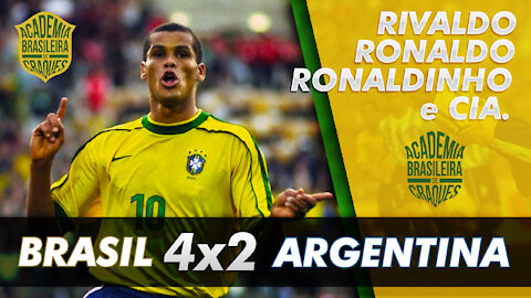 Brasil 4x2 Argentina - 1999 - O SHOW DE RIVALDO, RONALDO E RONALDINHO