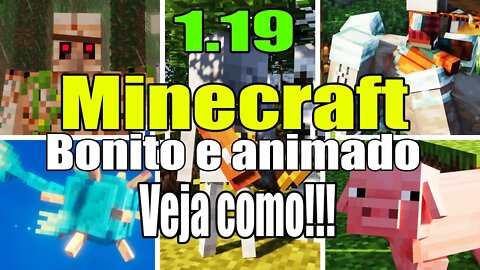 Como Deixar o minecraft 1.19 com animação e gráficos realista sem mod Fresh Animations e Bare Bones