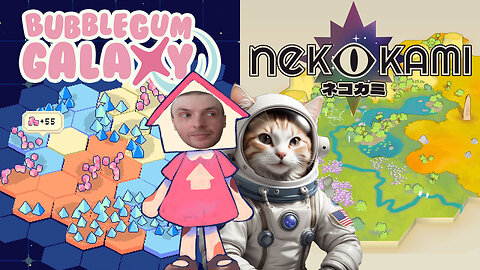 Planet Building & Space Cats - Let's Play Cozy Indie Games Bubblegum Galaxy & Nekokami