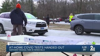 At-home COVID test handed out Sunday afternoon