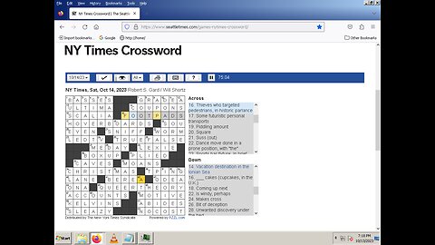 NY Times Crossword 9 Sep 23, Saturday (screen shot)