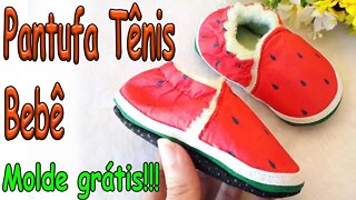 Como Fazer Pantufa Tênis Bebê (molde grátis!!)