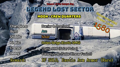 Destiny 2 Legend Lost Sector: Moon - K1 Crew Quarters on my Titan 1-9-23