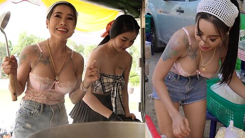 Hardworking Ladies Sell Delicious Pork Noodle On Their Food Truck | Yui And Kim