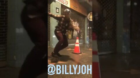Billy John ollies over a traffick cone on Hollywood Blvd like Mcfly 2022