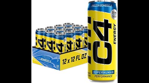 C4 Energy Drink - Sugar-Free Pre Workout Performance Drink with No Artificial Colors or Dyes