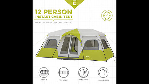 UNP Camping Tent 10-Person-Family Tents, Parties, Music Festival Tent, Big, Easy Up, 5 Large Me...