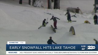 Early snowfall hits Lake Tahoe