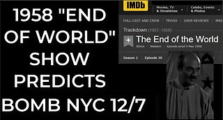 Prediction - 1958 "END OF THE WORLD" SHOW = BOMB NYC Dec 7