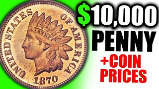 SUPER RARE COINS WORTH MONEY - EXPENSIVE PENNY COINS 1870 INDIAN HEAD PENNY