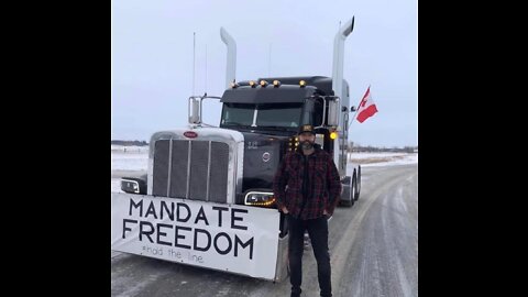 Trucker Convoy 2022 leading the Mandate Freedom