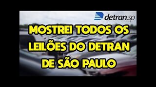 COMO ACHAR OS LEILÕES DO DETRAN DE SÃO PAULO, TODOS COM OS LINKS DOS SITES, EDITAL E VISITAÇÃO.