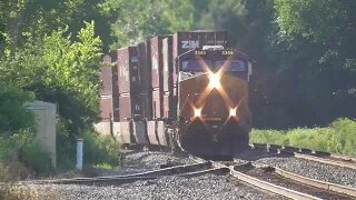 CSX M332 Manifest Mixed Freight Train from Creston, Ohio July 7, 2023