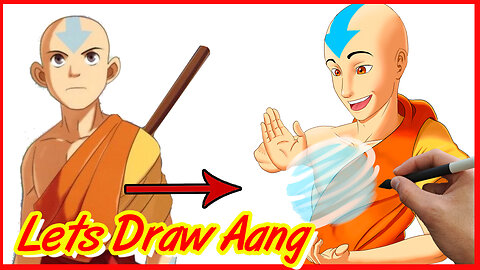 Drawing Aang Avatar Last Airbender Fan Art - Speedpaint and Commentary