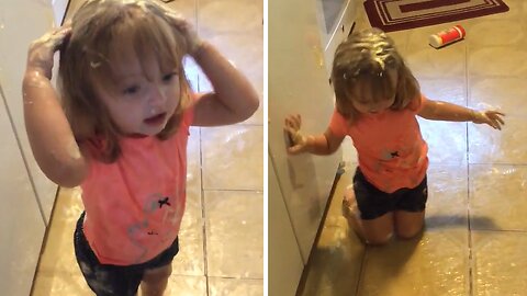 Little Girl Discovers Tub Of Butter, Makes Gigantic Mess