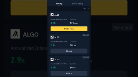 ALGORAND BINANCE STAKING REWARDS #algorand #algorandcrypto #algorandnews #stakingrewards #binance