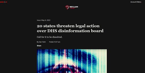 Liberty Conspiracy - 20 State Attys Gen Might Sue to End DHS Ministry of Truth 5-10-22