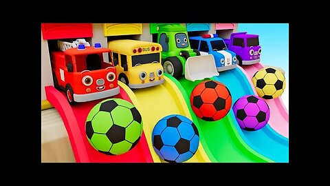 Color Balls Song! | Wheels on the Bus + Finger Family songs Nursery Rhymes | Baby & Kids Songs
