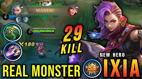 29 kills and a Maniac! MLBB New Hero Tryout ~ Ixia - Real Monster Marksman! - New Hero