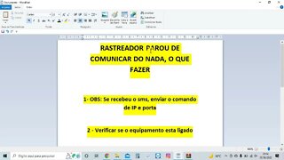 Rastreador parou de comunicar do nada o que fazer