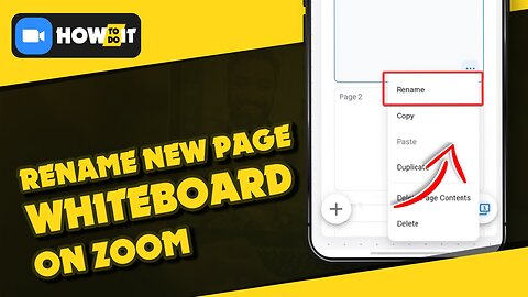 How to rename new page whiteboard on Zoom