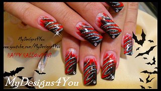 Ice & Fire Halloween Nail Art Design