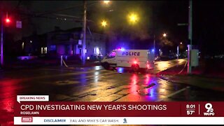 Cincinnati police investigating several early morning New Year's Day shootings
