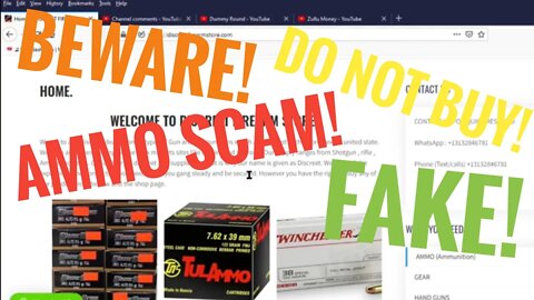 New Gun Owners / Ammo Shortage Hunters - Beware! Scammer Site Tries To Sell Firearms And Ammunition