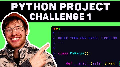 Build python Range function with classes. Python exercise for beginners. Create Range() in python