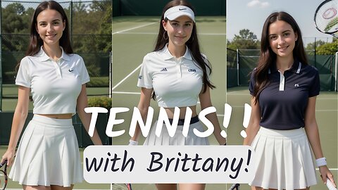 Game, Set, Seduction: Brittany's Allure in a Sexy Tennis Skirt