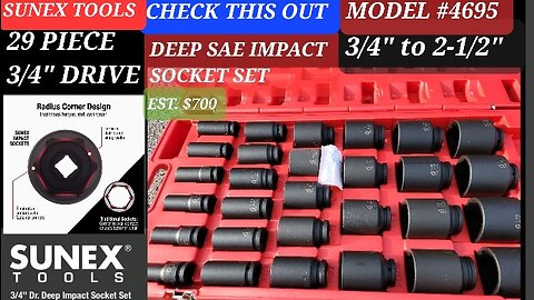 Sunex Tools 29 PC Deep SAE IMPACT socket set #4695