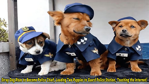 Stray Dog Becomes Police Chief, Leads Puppies to Police Station, a Heartwarming and Touching Story.